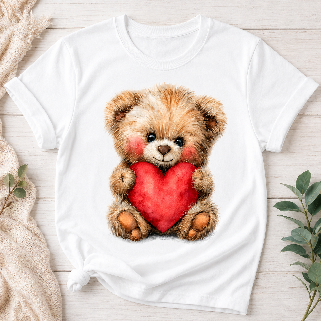 Teddy Bear With The Heart Clipart Set: 24 PNG, Transparent Background Clipart (Instant Download)