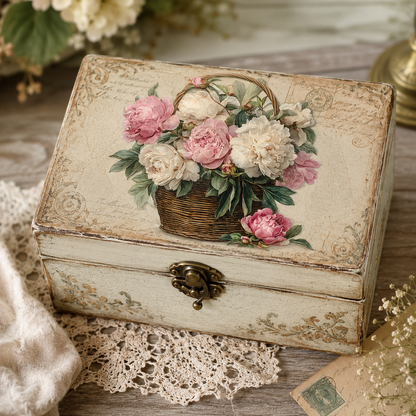 Flower Basket Clipart Set: 15 PNG, Transparent Background Clipart (Instant Download)