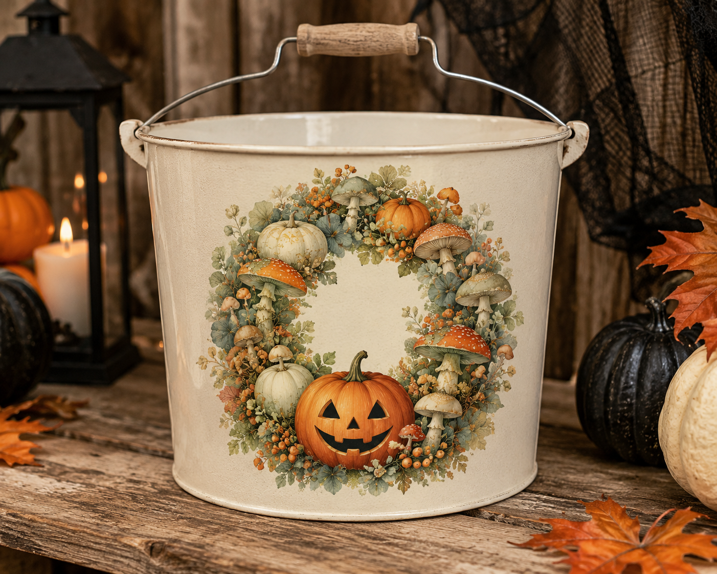 Halloween Wreath Clipart Set: 13 PNG, Transparent Background Clipart (Instant Download)