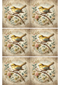 Klistremerkeark – Fugl på gren Shabby Chic Collage Kat. nr. 2292