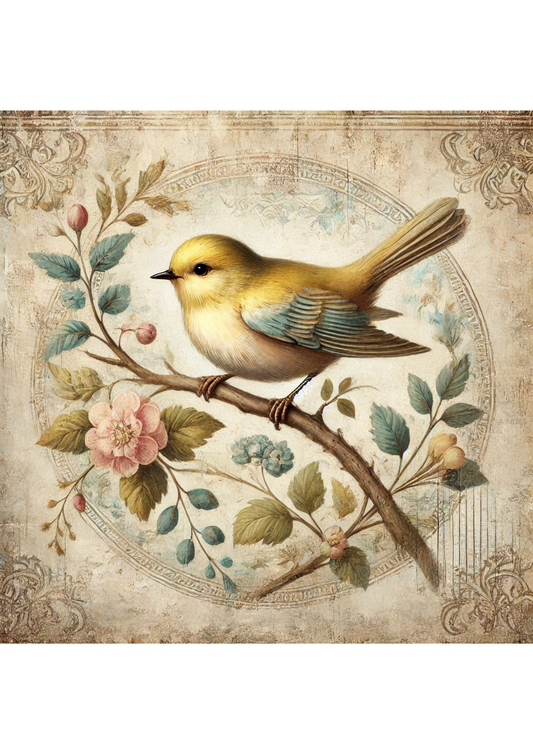Sticker Sheet – Bird On Branch Shabby Chic Full Cat. No. 2293