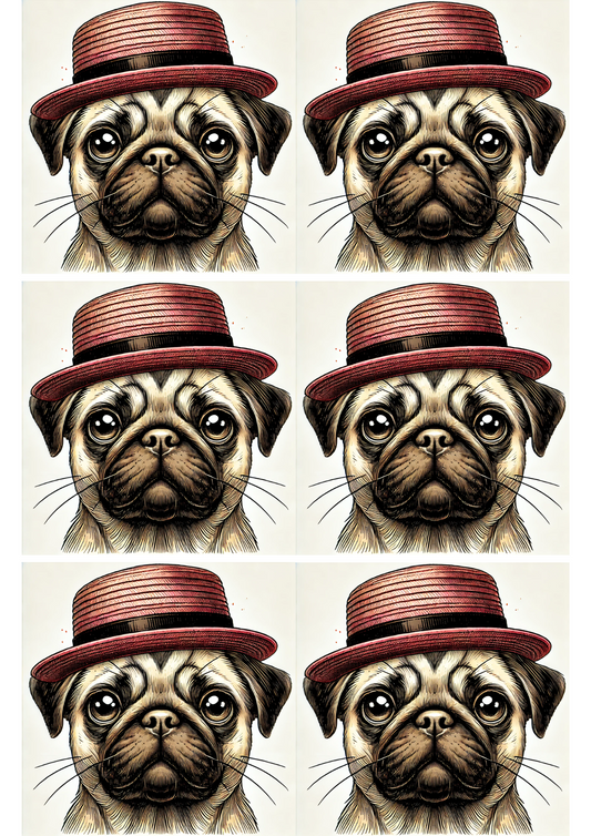 Sticker Sheet – Pug Collage Cat. No. 2615