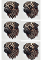 Stickerbogen – Mops-Collage im Gothic-Stil, Kat.-Nr. 2298