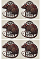 Stickerbogen – Ratte im Gothic-Stil, Collage, Kat.-Nr. 2314