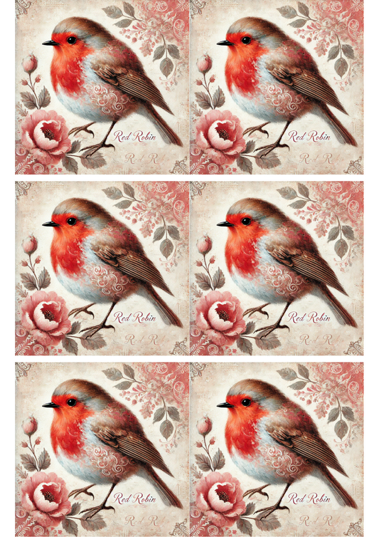 Sticker Sheet – Red Robin Shabby Chic Collage Cat. No. 2316