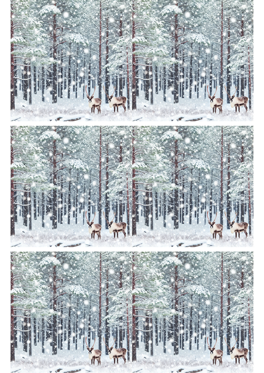 Sticker Sheet – Reindeer In Winter Forest Collage Cat. No. 2331