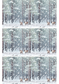 Wall Art Poster / Greeting Card / Sticker Sheet – Reindeer In Winter Forest Collage Cat. No. 2331
