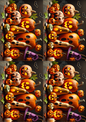 Klistremerkeark Halloween-familiegresskarkollasj Kat. nr. 1638