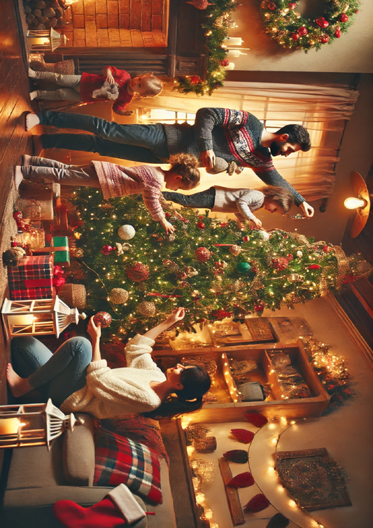 Sticker Sheet Family Decorates Christmas Tree Full Cat. No. 1581