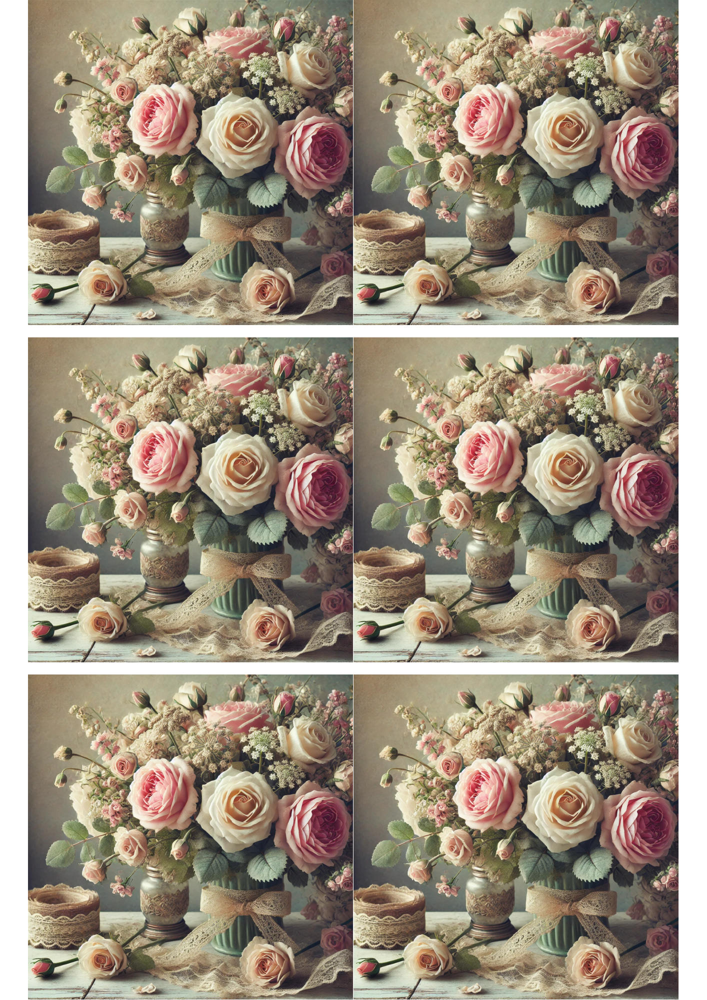 Stickerbogen – Rosen Shabby Chic Collage Kat. Nr. 2345