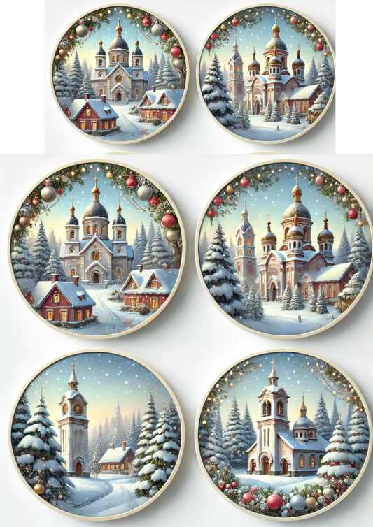 Sticker Sheet – Church In Round Frames Full Cat. No. 3120