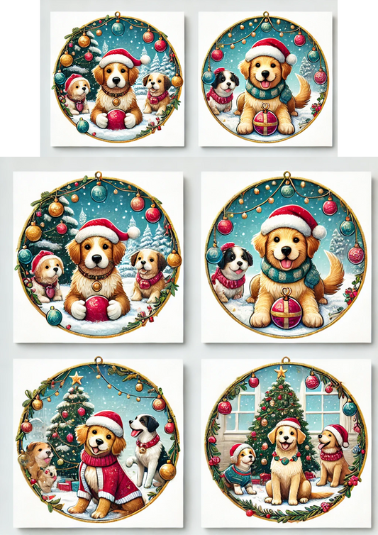 Sticker Sheet – Dogs In Round Frames Full Cat. No. 3122