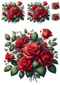 Wall Art Poster / Greeting Card / Sticker Sheet – Red Roses Collage Cat No. 1043