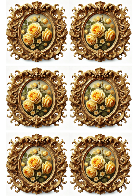 Sticker Sheet – Roses In Baroque Frame Collage Cat. No. 3137