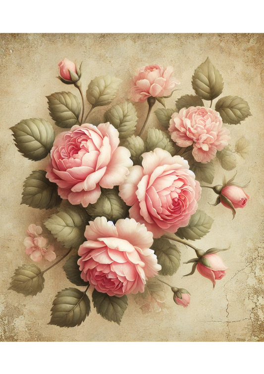Sticker Sheet – Shabby Chic Rose Bouquet Full Cat. No. 2370