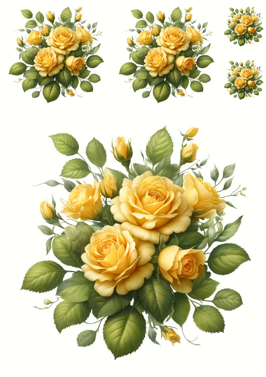 Sticker Sheet – Yellow Roses Collage Cat No. 1045