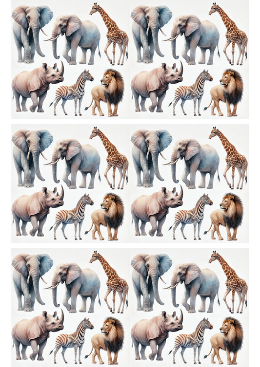Sticker Sheet – Safari Animals Collage Cat. No. 3141