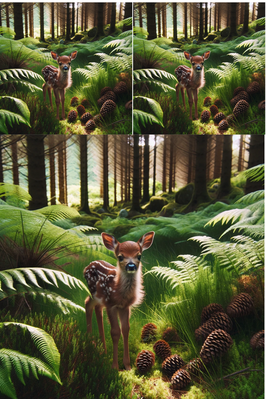 Sticker Sheet – Deer In The Forest Collage Cat No. 789