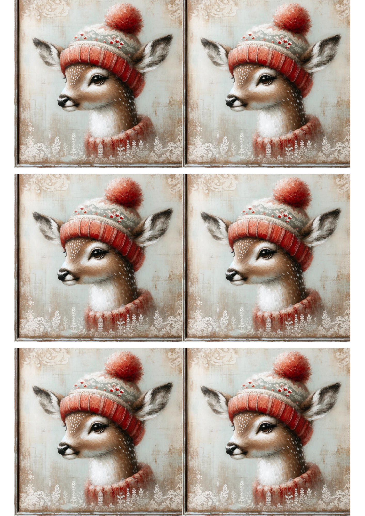 Sticker Sheet – Roe Deer In A Hat Collage Cat. No. 2415