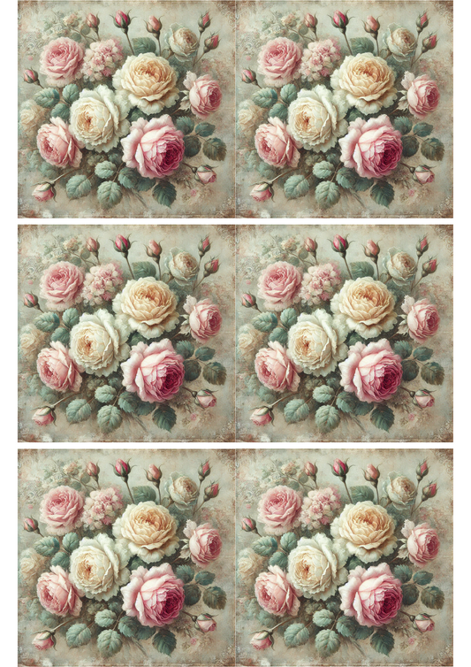 Sticker Sheet – Roses Shabby Chic Collage Cat. No. 2429