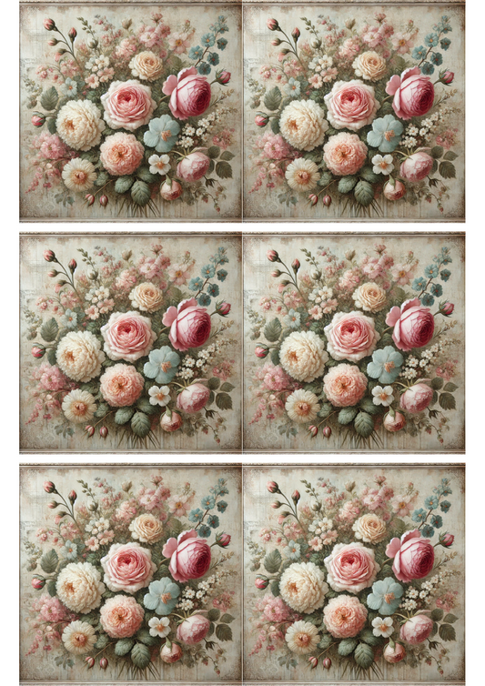 Sticker Sheet – Flowers Shabby Chic Collage Cat. No. 2431