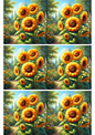 Wall Art Poster / Greeting Card / Sticker Sheet – Sunflowers Collage Cat. No. 2453