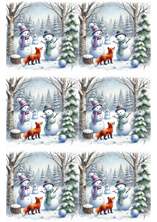 Sticker Sheet – Snowmen and Fox Collage Cat. No. 2469