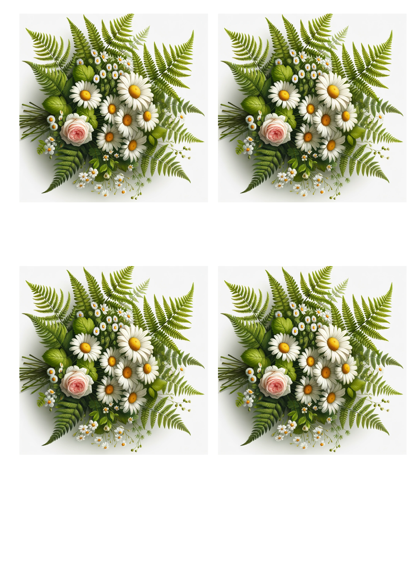 Sticker Sheet – Bouquet of Daisies Collage Cat No. 750