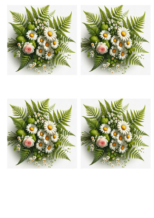 Sticker Sheet – Bouquet of Daisies Collage Cat No. 750