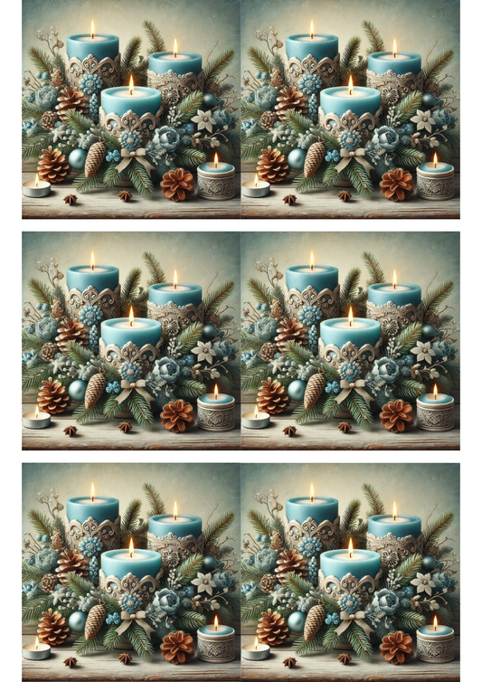 Sticker Sheet – Candles and Christmas Decorations Collage Cat. No. 2915