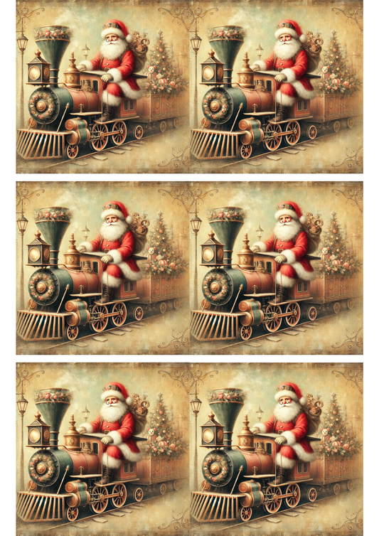 Sticker Sheet – Santa Claus the Train Driver Collage Cat. No. 2921