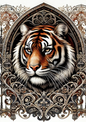 Klistremerkeark – Bengaltiger gotisk stil, full katalognr. 2552