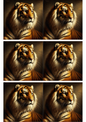 Wall Art Poster / Greeting Card / Sticker Sheet – Portrait Of A Tiger In The Style of Rembrandt Collage Cat. No. 2553