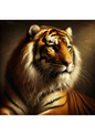 Wall Art Poster / Greeting Card / Sticker Sheet – Portrait Of A Tiger In The Style of Rembrandt Full Cat. No. 2554
