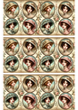 Wall Art Poster / Greeting Card / Sticker Sheet – Victorian Woman In Ovals Collage Cat. No. 3171