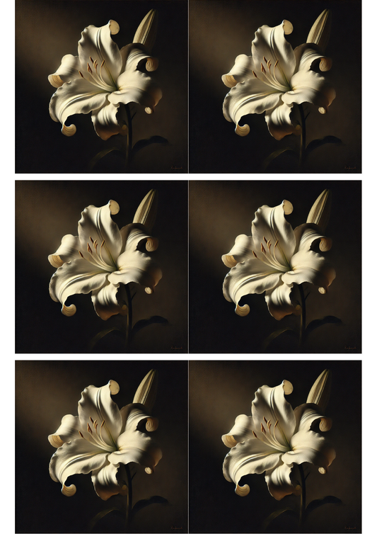 Sticker Sheet – White Lily Collage Cat. No. 2647