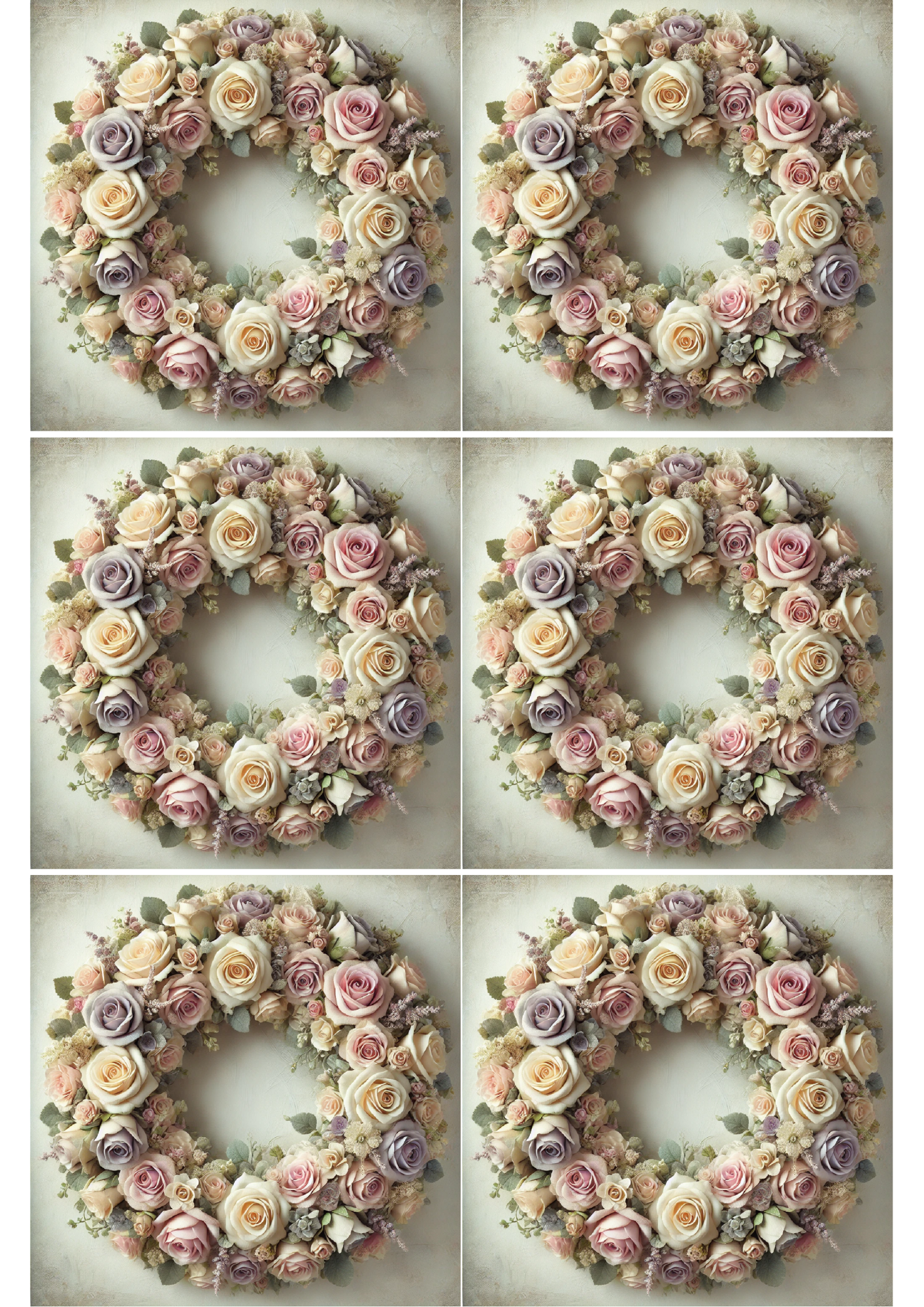 Sticker Sheet – Rose Wreath Shabby Chic Collage Cat. No. 2433