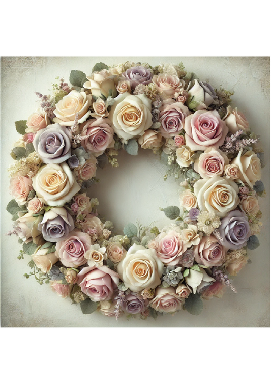 Sticker Sheet – Rose Wreath Shabby Chic Full Cat. No. 2434