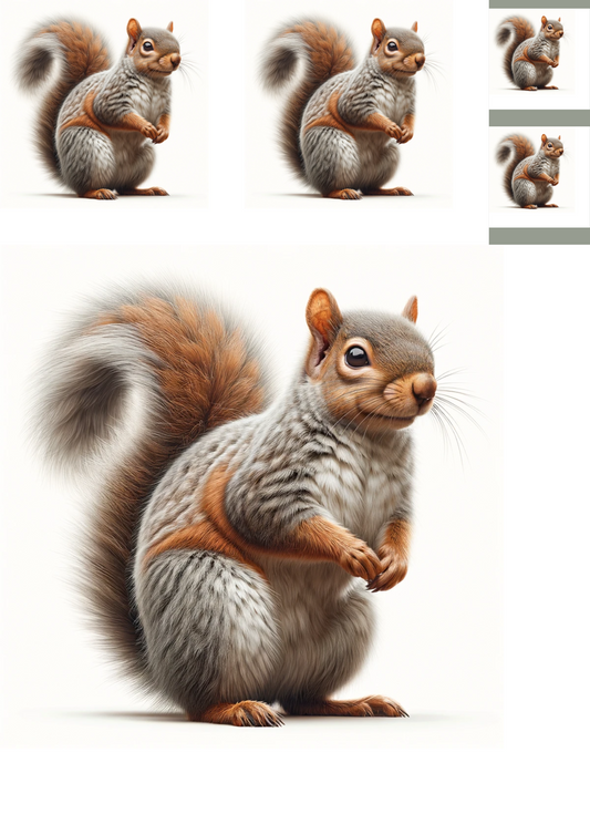 Sticker Sheet – American Squirrel Collage Cat No. 999