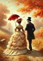 Wall Art Poster / Greeting Card / Sticker Sheet – Victorian Couple Full Cat. No. 3182