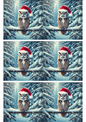 Wall Art Poster / Greeting Card / Sticker Sheet – Owl In Winter With Hat 2 Collage Cat. No. 2673
