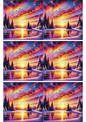 Wall Art Poster / Greeting Card / Sticker Sheet – Winter Sunset Collage Cat. No. 2679
