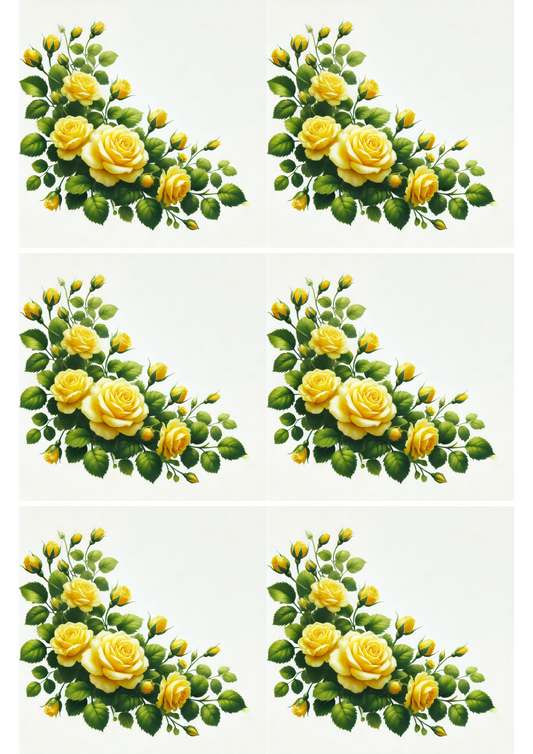 Sticker Sheet – Yellow Roses Garland Collage Cat. No. 2709