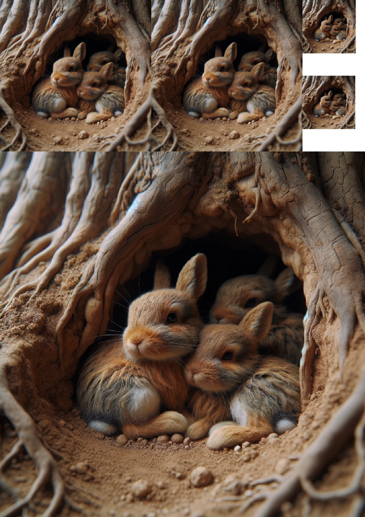 Sticker Sheet Hares in a Mink Collage Cat. No. 1184