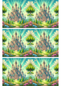Stickerbogen – Aquarellcollage „Schloss“ Kat. Nr. 2725