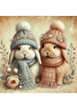 Wall Art Poster / Greeting Card / Sticker Sheet – Bunnies in Hats Shabby Chic 2 Full Cat. No. 2934