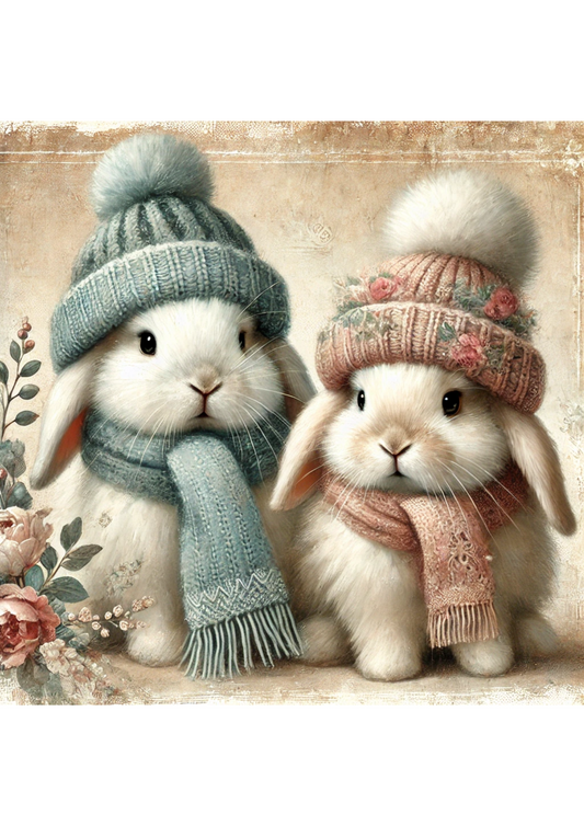 Sticker Sheet – Bunnies in Hats Shabby Chic Full Cat. No. 2932