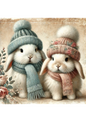 Wall Art Poster / Greeting Card / Sticker Sheet – Bunnies in Hats Shabby Chic Full Cat. No. 2932
