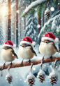 Stickerbogen – Wintervogel-Trio, vollständige Kat.-Nr. 2740