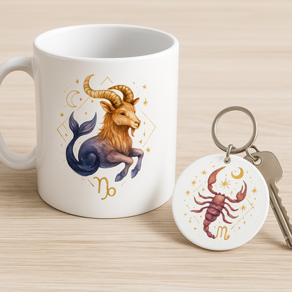 Watercolor Zodiac Signs Clipart Set: 48 PNG Designs with Transparent Background (Digital Download)